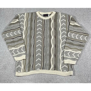 Milford Sweater Mens L 3D Textured Knit Cosby Biggie USA Hip Hop Pullover